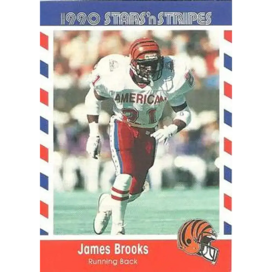 1990 Stars n Stripes Asher Candy #5 James Brooks EX Excellent Cincinnati Bengals Football Card