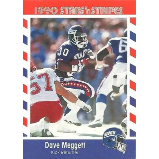 1990 Stars n Stripes Asher Candy #50 Dave Meggett EX Excellent New York Giants Football Card