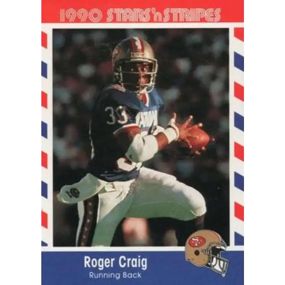 1990 Stars n Stripes Asher Candy #51 Roger Craig EX Excellent San Francisco 49ers Football Card - Football Card Single