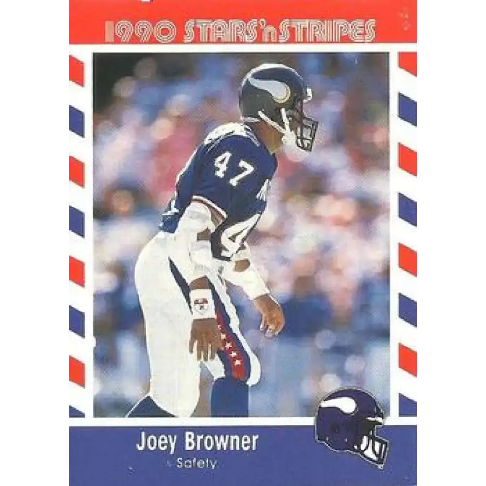 1990 Stars n Stripes Asher Candy #55 Joey Browner EX Excellent Minnesota Vikings Football Card - Football Card Single