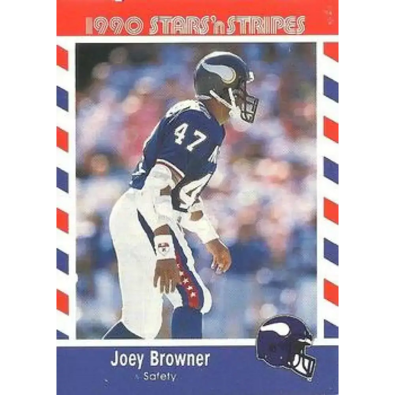 1990 Stars n Stripes Asher Candy #55 Joey Browner EX Excellent Minnesota Vikings Football Card - Football Card Single