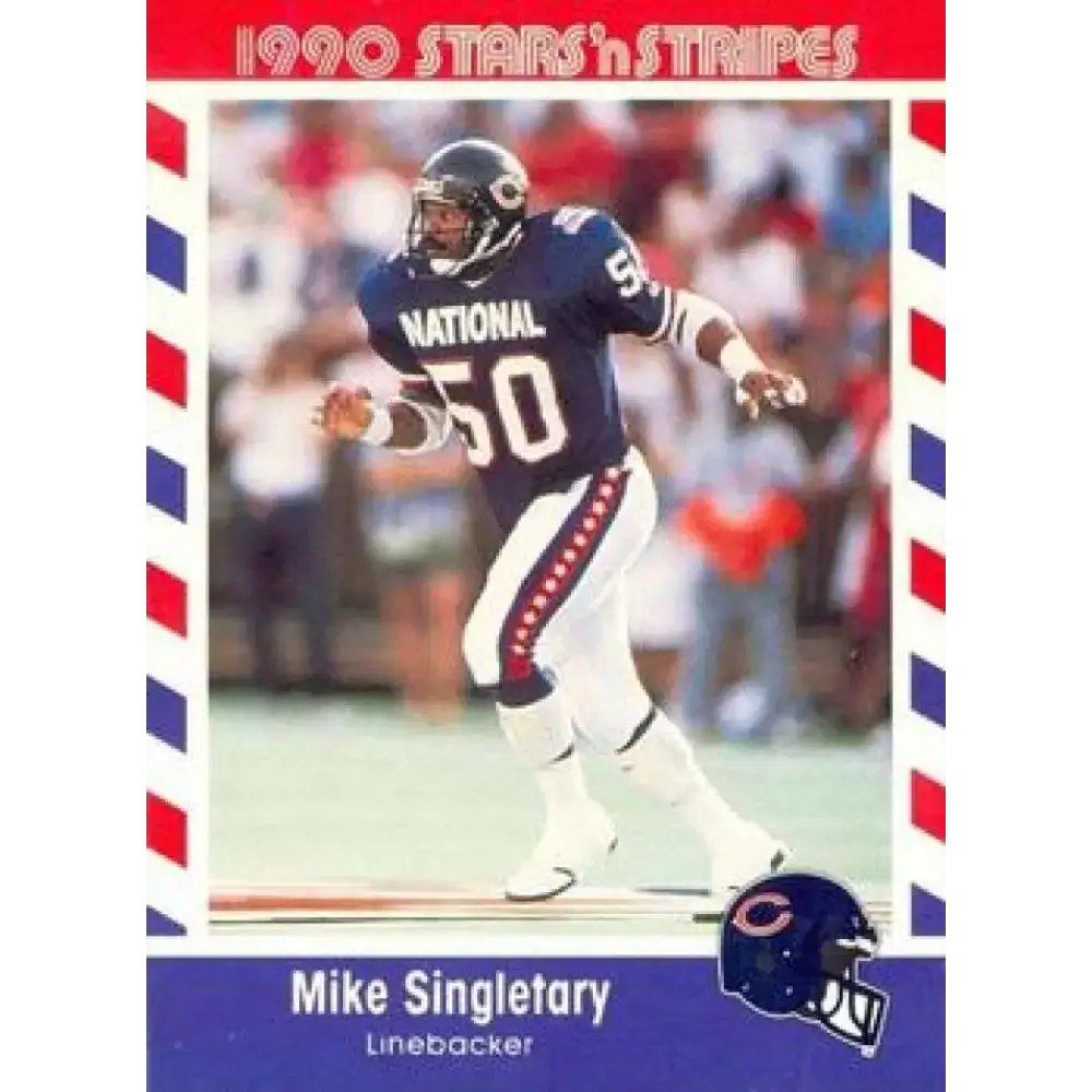 1990 Stars n Stripes Asher Candy #56 Mike Singletary EX Excellent Chicago Bears Football Card - Football Card Single