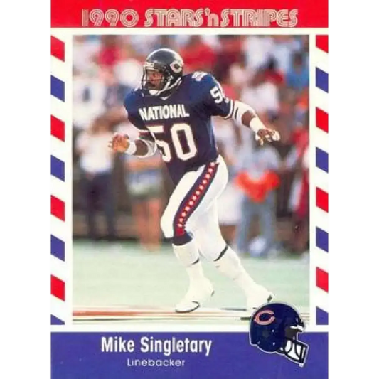 1990 Stars n Stripes Asher Candy #56 Mike Singletary EX Excellent Chicago Bears Football Card