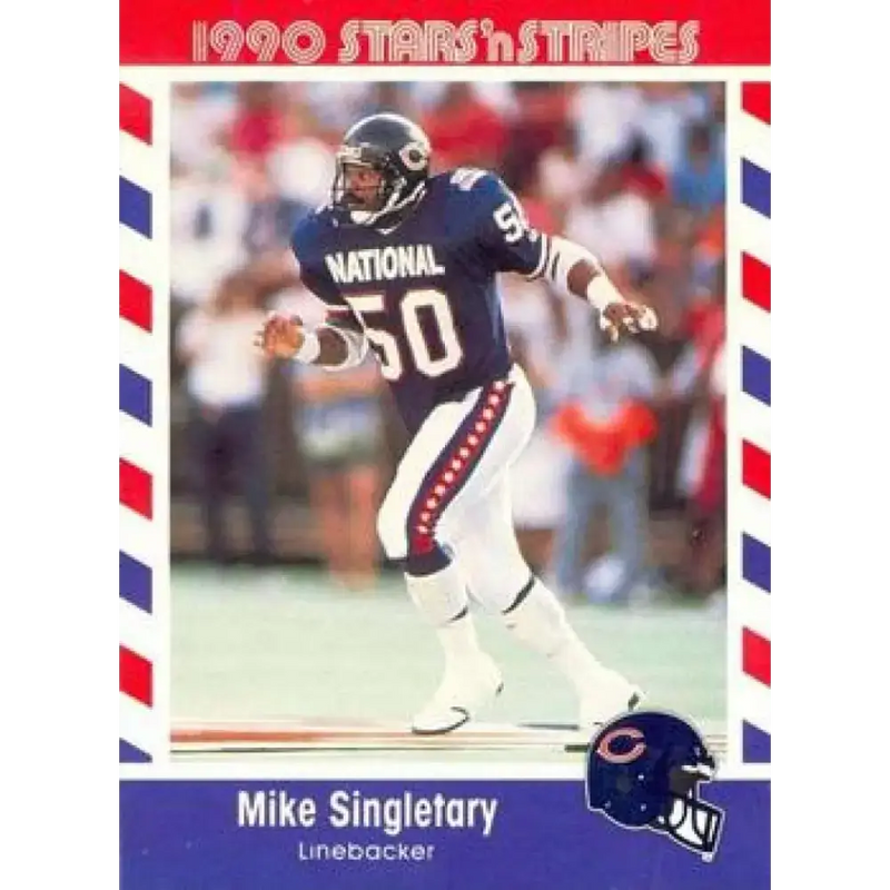 1990 Stars n Stripes Asher Candy #56 Mike Singletary EX Excellent Chicago Bears Football Card - Football Card Single