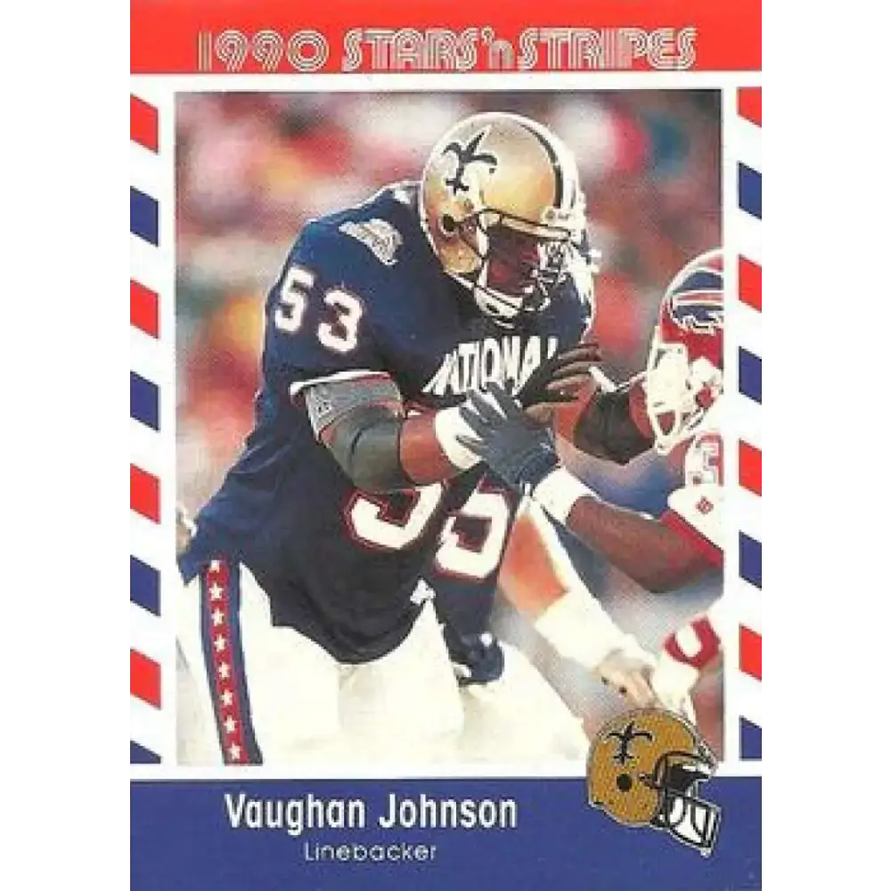 1990 Stars n Stripes Asher Candy #57 Vaughan Johnson EX Excellent New Orleans Saints Football Card - Football Card