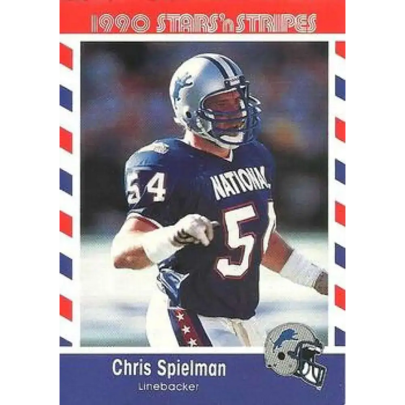 1990 Stars n Stripes Asher Candy #58 Chris Spielman EX Excellent Detroit Lions Football Card - Football Card Single