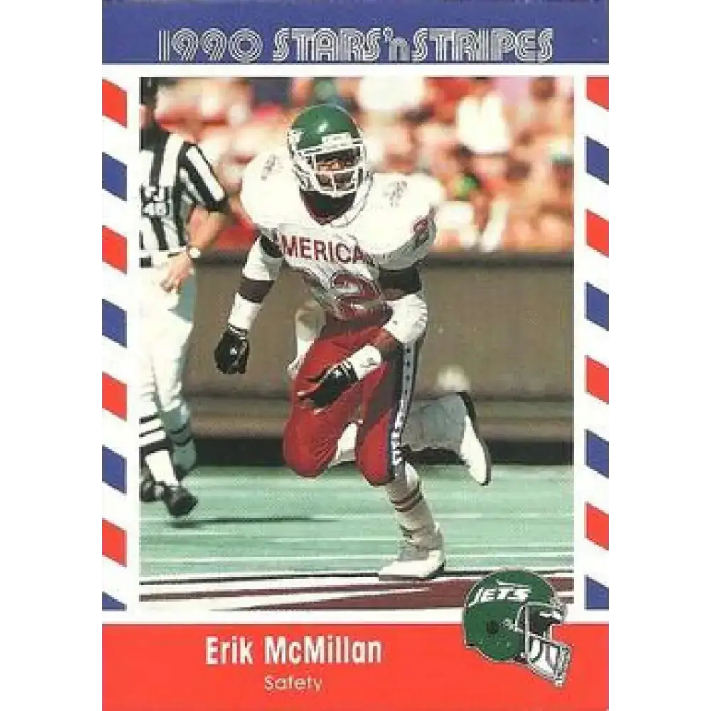 1990 Stars n Stripes Asher Candy #6 Erik McMillan EX Excellent New York Jets Football Card - Football Card Single