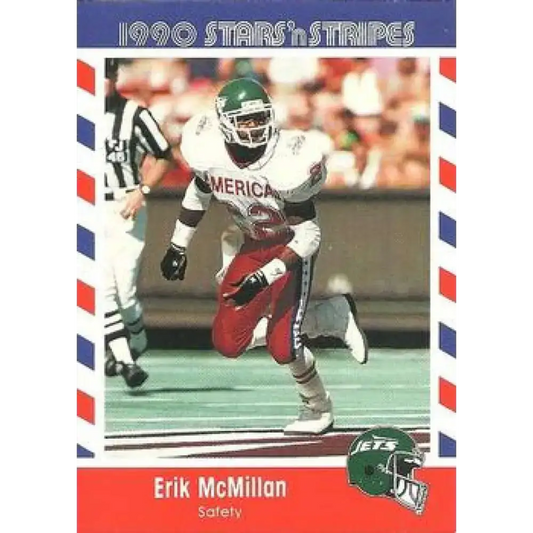 1990 Stars n Stripes Asher Candy #6 Erik McMillan EX Excellent New York Jets Football Card - Football Card Single