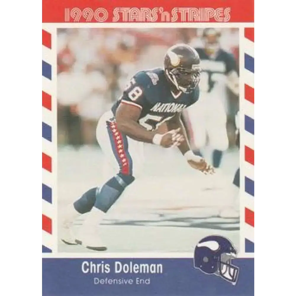 1990 Stars n Stripes Asher Candy #61 Chris Doleman EX Excellent Minnesota Vikings Football Card