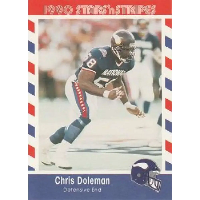 1990 Stars n Stripes Asher Candy #61 Chris Doleman EX Excellent Minnesota Vikings Football Card