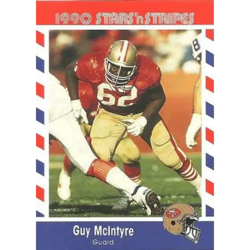1990 Stars n Stripes Asher Candy #62 Guy McIntyre EX Excellent San Francisco 49ers Football Card - Football Card Single