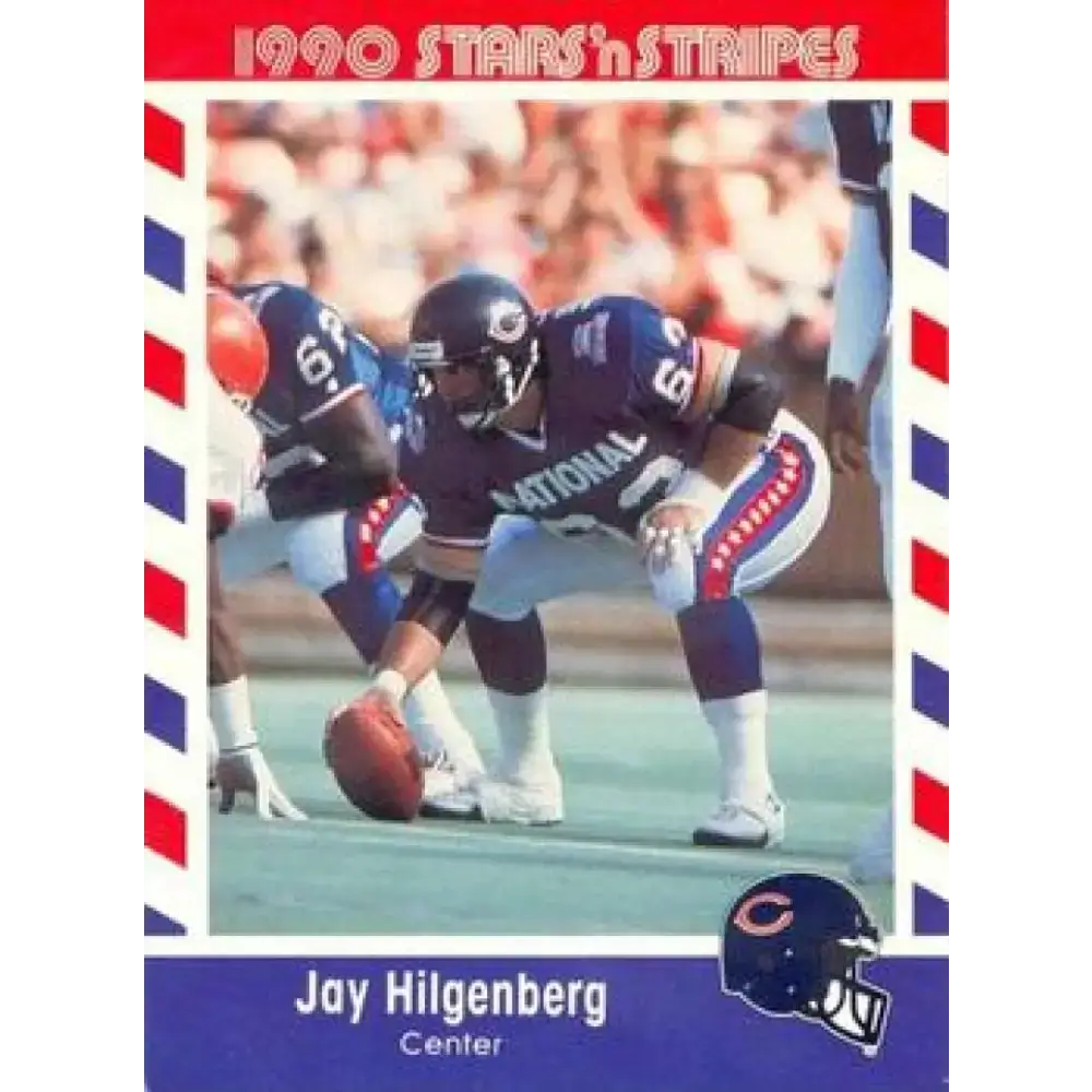 1990 Stars n Stripes Asher Candy #63 Jay Hilgenberg EX Excellent Chicago Bears Football Card - Football Card Single