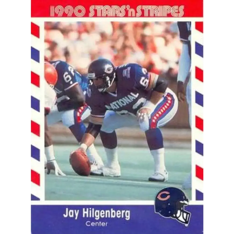 1990 Stars n Stripes Asher Candy #63 Jay Hilgenberg EX Excellent Chicago Bears Football Card - Football Card Single