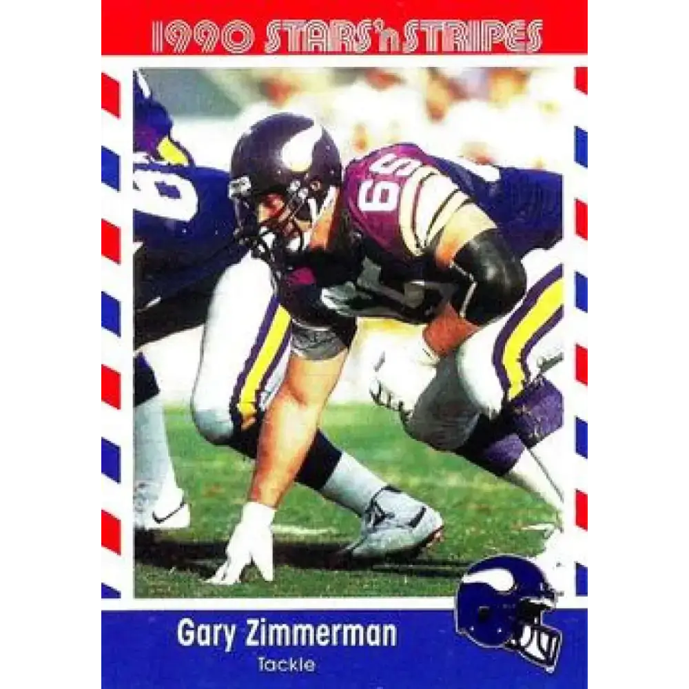 1990 Stars n Stripes Asher Candy #65 Gary Zimmerman EX Excellent Minnesota Vikings Football Card - Football Card Single