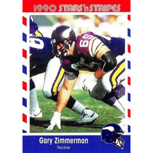 1990 Stars n Stripes Asher Candy #65 Gary Zimmerman EX Excellent Minnesota Vikings Football Card