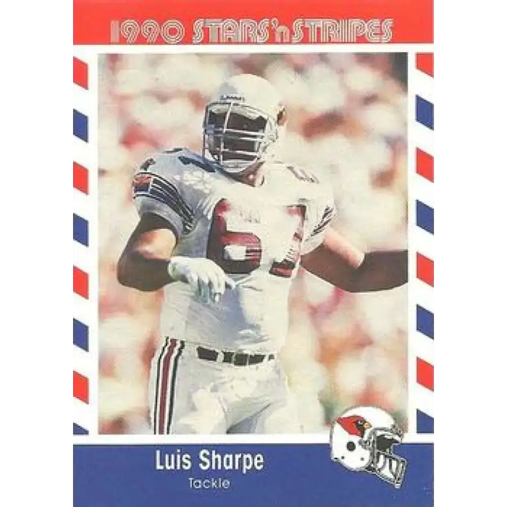 1990 Stars n Stripes Asher Candy #66 Luis Sharpe EX Excellent Phoenix Cardinals Football Card - Football Card Single
