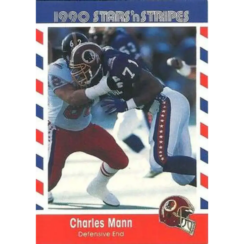 1990 Stars n Stripes Asher Candy #67 Charles Mann EX Excellent Washington Redskins Football Card - Football Card Single
