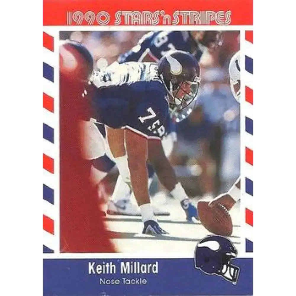 1990 Stars n Stripes Asher Candy #68 Keith Millard EX Excellent Minnesota Vikings Football Card - Football Card Single