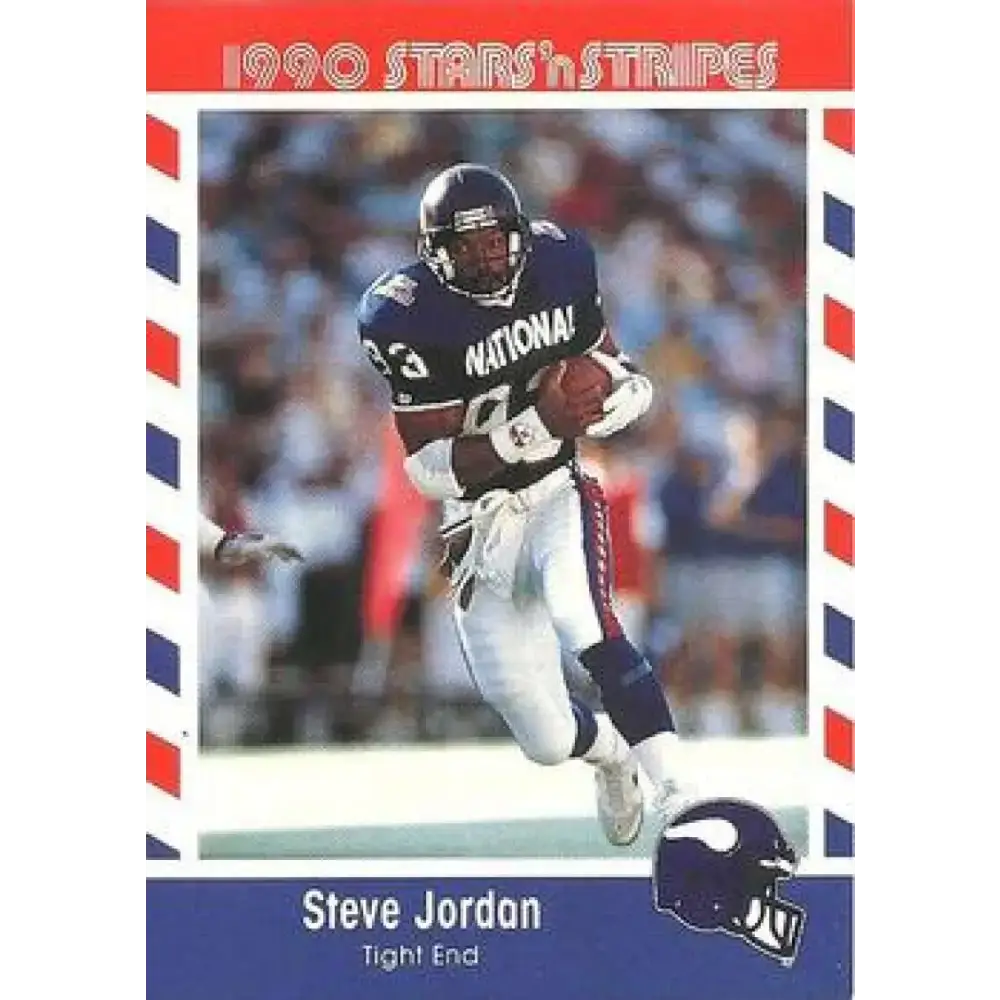 1990 Stars n Stripes Asher Candy #73 Steve Jordan EX Excellent Minnesota Vikings Football Card - Football Card Single