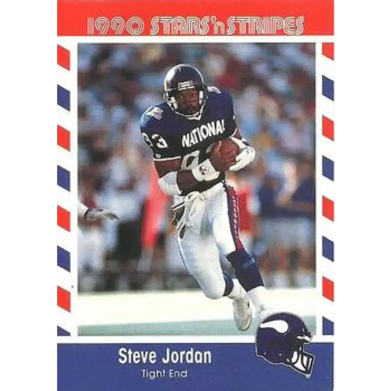 1990 Stars n Stripes Asher Candy #73 Steve Jordan EX Excellent Minnesota Vikings Football Card - Football Card Single