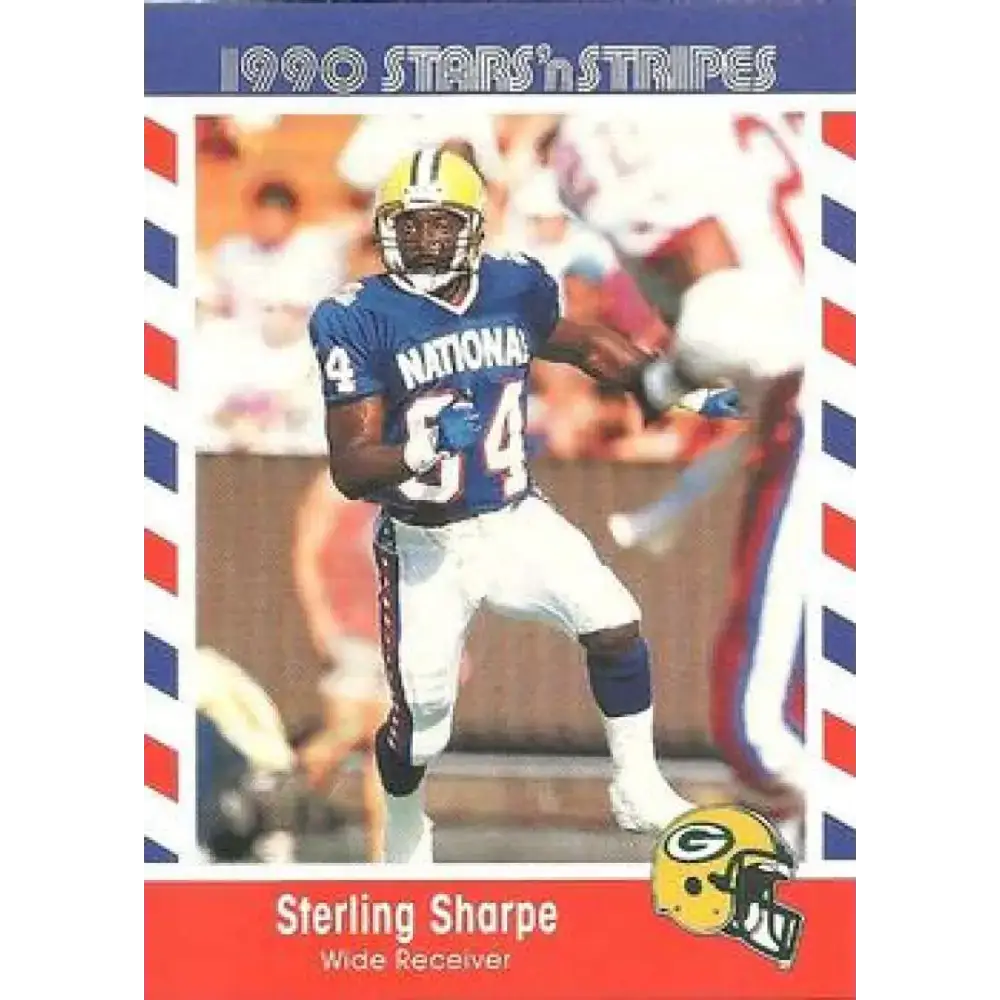 1990 Stars n Stripes Asher Candy #74 Sterling Sharpe EX Excellent Green Bay Packers Football Card