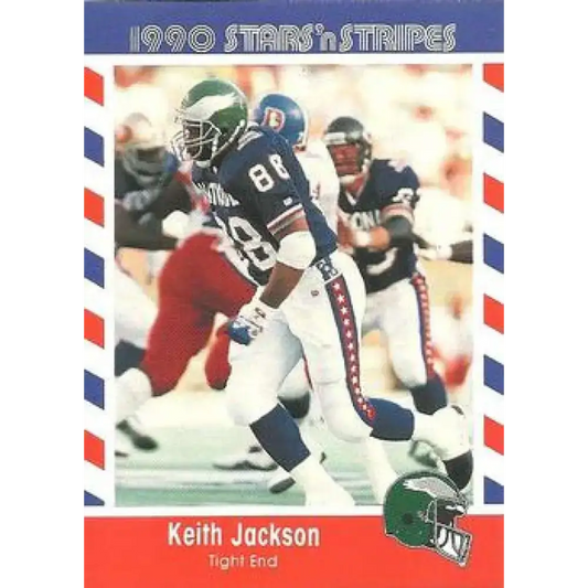1990 Stars n Stripes Asher Candy #75 Keith Jackson EX Excellent Philadelphia Eagles Football Card