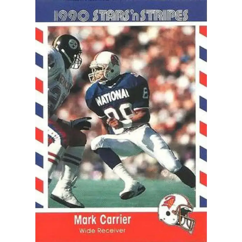 1990 Stars n Stripes Asher Candy #76 Mark Carrier EX Excellent Tampa Bay Buccaneers Football Card - Football Card Single