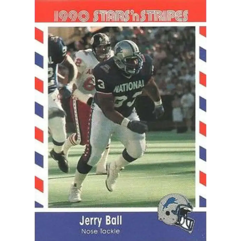 1990 Stars n Stripes Asher Candy #79 Jerry Ball EX Excellent Detroit Lions Football Card - Football Card Single