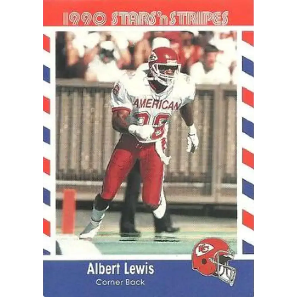 1990 Stars n Stripes Asher Candy #8 Albert Lewis EX Excellent Kansas City Chiefs Football Card - Football Card Single
