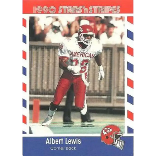 1990 Stars n Stripes Asher Candy #8 Albert Lewis EX Excellent Kansas City Chiefs Football Card
