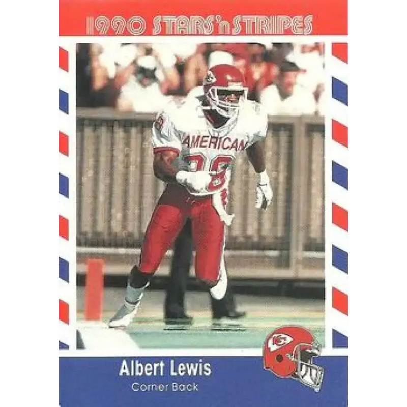 1990 Stars n Stripes Asher Candy #8 Albert Lewis EX Excellent Kansas City Chiefs Football Card - Football Card Single