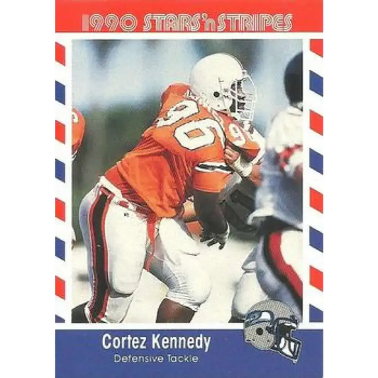 1990 Stars n Stripes Asher Candy #83 Cortez Kennedy EX Excellent Seattle Seahawks Football Card