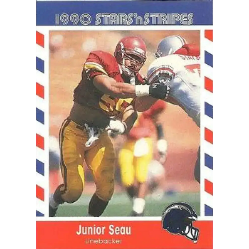 1990 Stars n Stripes Asher Candy #84 Junior Seau EX Excellent San Diego Chargers Football Card