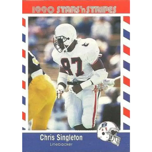 1990 Stars n Stripes Asher Candy #87 Chris Singleton EX Excellent New England Patriots Football Card
