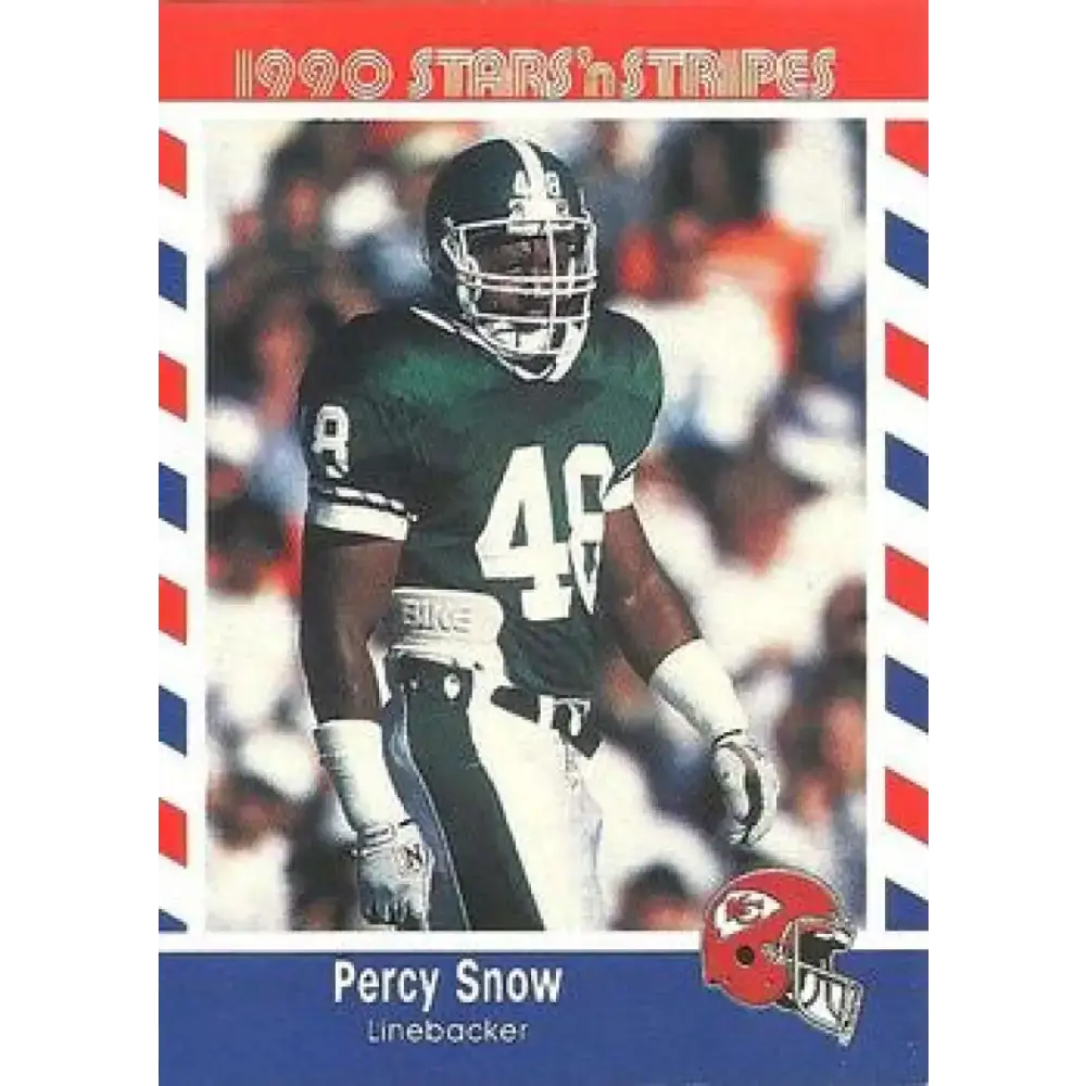 1990 Stars n Stripes Asher Candy #88 Percy Snow EX Excellent Kansas City Chiefs Football Card - Football Card Single