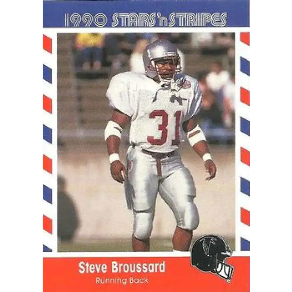 1990 Stars n Stripes Asher Candy #89 Steve Broussard EX Excellent Atlanta Falcons Football Card - Football Card Single