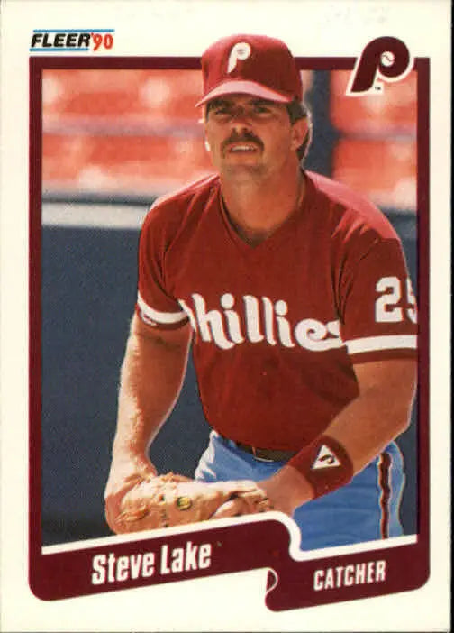 1990 Steve Lake Fleer Baseball Card #566 - Baseball Card Single