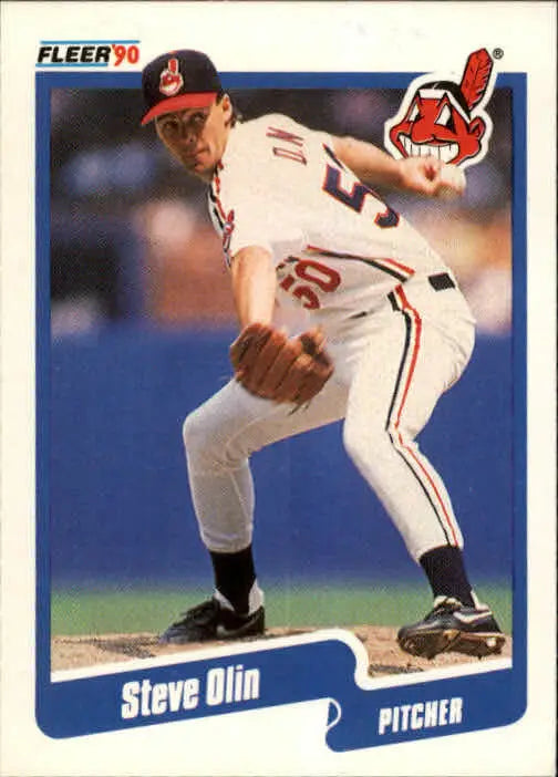 1990 Steve Olin Fleer Baseball Card #499 - Baseball Card Single