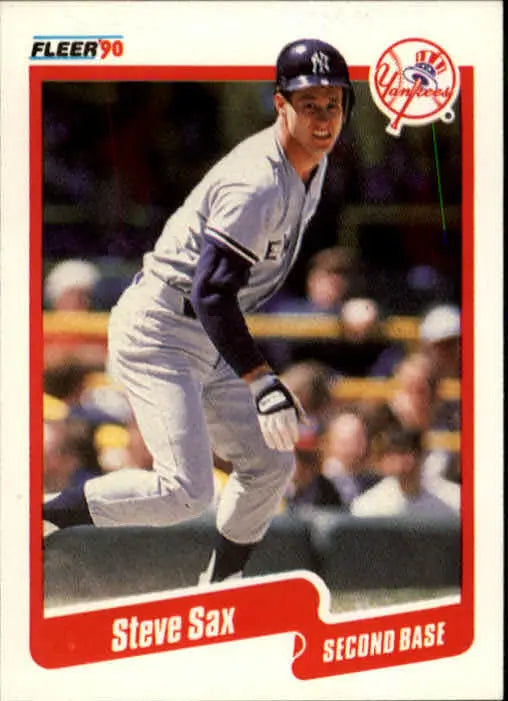 1990 Steve Sax Fleer Baseball Card #455 - Baseball Card Single