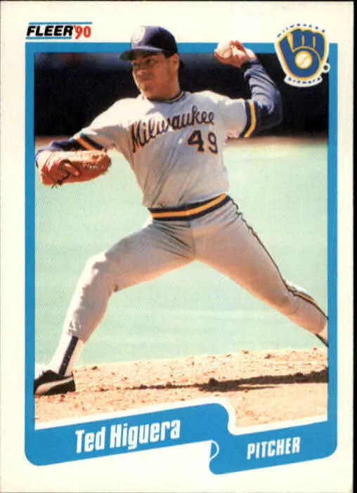 1990 Teddy Higuera Fleer Baseball Card #326 - Baseball Card Single