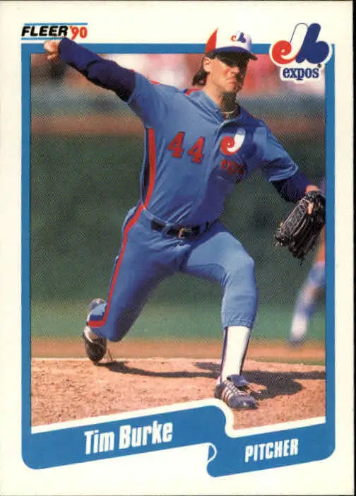 1990 Tim Burke Fleer Baseball Card #342 - Baseball Card Single