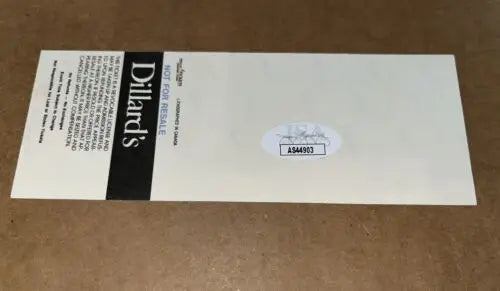 Dillard’s gift card with 1990 Todd Burns Oakland A’s Auto Signed Spring Training Ticket