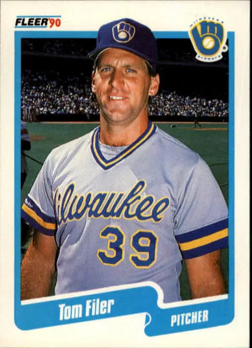 1990 Tom Filer Fleer Baseball Card #322 - Baseball Card Single