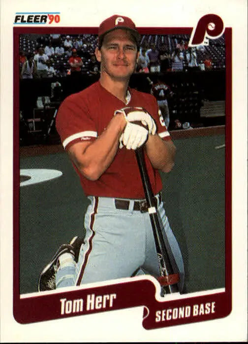 1990 Tom Herr Fleer Baseball Card #560 - Baseball Card Single