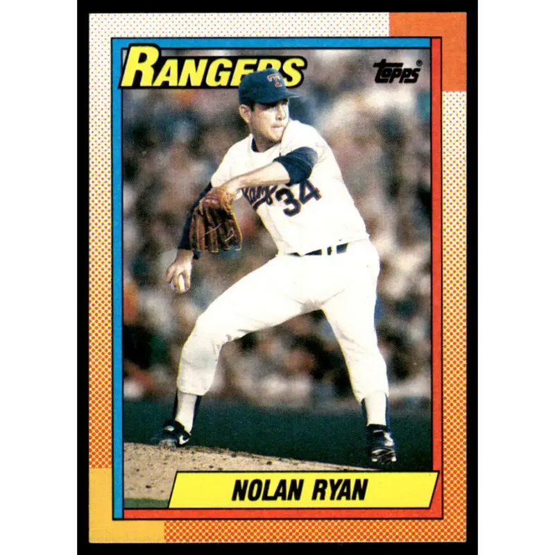 1990 Topps #1 Nolan Ryan EX/NM Texas Rangers Baseball Card - Baseball Card Single