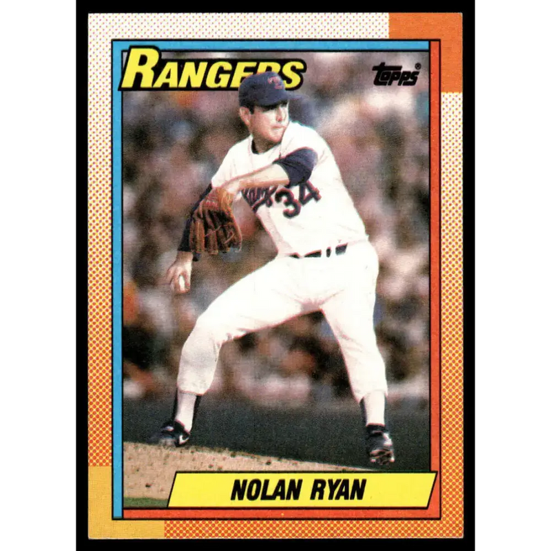 1990 Topps #1 Nolan Ryan EX/NM Texas Rangers Baseball Card - Baseball Card Single