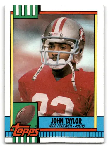 John Taylor football card showing original gloss from 1990 Topps mint 49ers collection