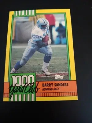 1990 Topps - 1000 yd. Club Barry Sanders #3. Detroit Lions. NRMT+