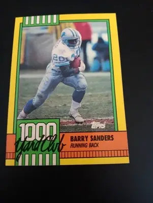 1990 Topps - 1000 yd. Club Barry Sanders #3. Detroit Lions. NRMT+