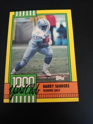 1990 Topps - 1000 yd. Club Barry Sanders #3. Detroit Lions. NRMT+